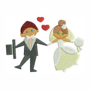 Matriz de bordado Casal de Noivos felizes 00002cmt