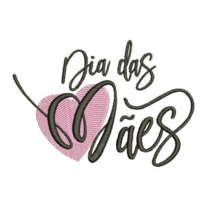 Matriz de bordado Feliz Dia das Mães coração 0003ddm