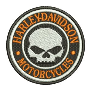 Matriz de bordado Harley Davidson Motor Cycles Caveira 0003hd