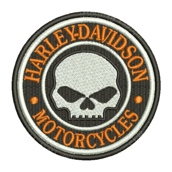 Matriz de bordado Harley Davidson Motor Cycles Caveira 0003hd