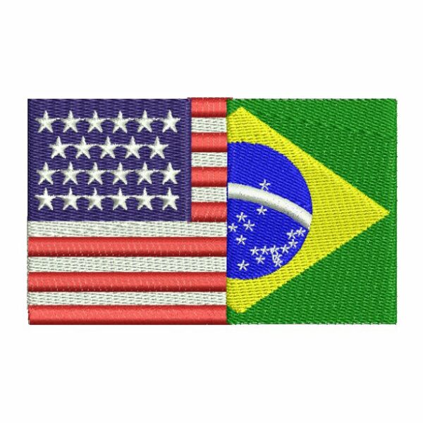 Matriz de bordado Bandeira do Brasil e Estados Unidos 0006bpa
