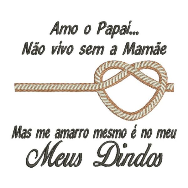 Matriz de bordado Amo o papai não vivo sem a mamãe 0012int