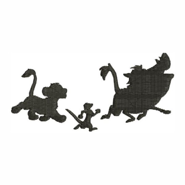 Matriz de bordado simba timão e pumba leãozinho 0019int