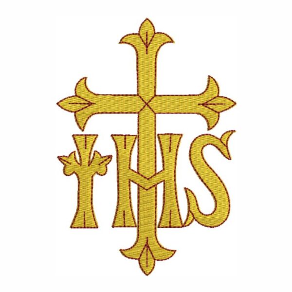 Matriz de bordado IHS cruz igreja católica 0021cato