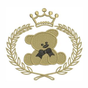 Matriz de bordado Ursinho com coroa urso 0025int