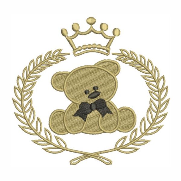 Matriz de bordado Ursinho com coroa urso 0025int