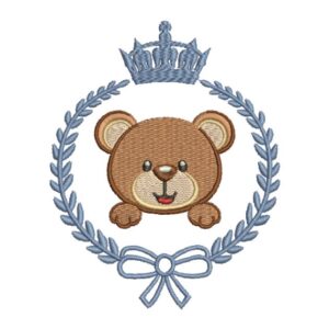Matriz de bordado Ursinho com coroa urso 0028int