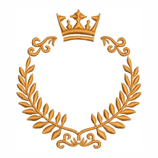 Matriz de bordado Ramos de folhas com coroa 0033bra