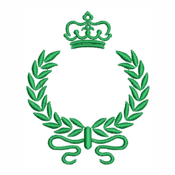 Matriz de bordado Ramos de folhas e coroa 0034bra