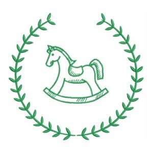 Matriz de bordado Cavalinho com ramos de folhas cavalo 0041int