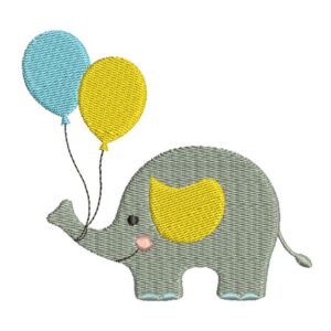 Matriz de bordado Elefantinho segurando o balao elefante 0043int