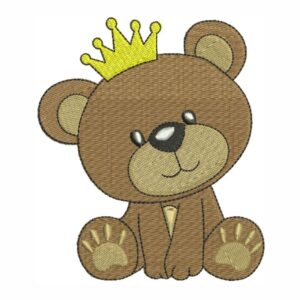 Matriz de bordado Ursinho com coroa urso 0051int