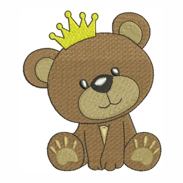 Matriz de bordado Ursinho com coroa urso 0051int