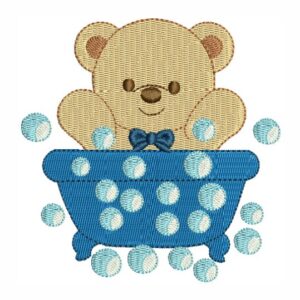Matriz de bordado Ursinho na banheira hora do banho urso 0067int